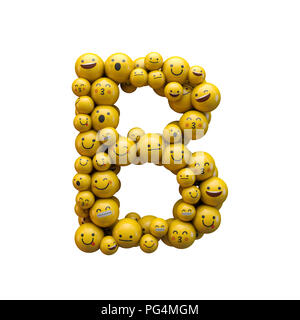 Letter B emoji character font. 3D Rendering Stock Photo