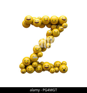 Letter Z emoji character font. 3D Rendering Stock Photo