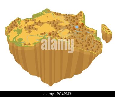 Flat 3d isometric Africa map constructor elements isolated on white. Build your own geography infographics collection. Vector illustration Stock Vector