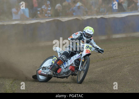Solo grass track driver Martin Smolinski from Germany during his race for the FIM long track World Championship Final 4 Stock Photo