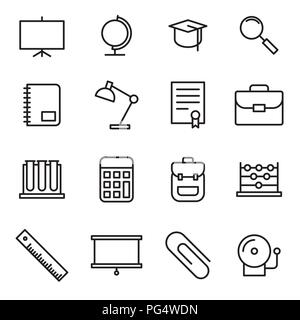 Education, school icon set suitable for info graphics, websites and print media and interfaces. Line vector icons. Stock Vector