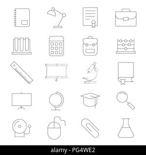 Education, school icon set suitable for info graphics, websites and print media and interfaces. Line vector icons. Stock Vector