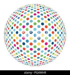 Colorful abstract mosaic sphere 3D vector background Stock Vector