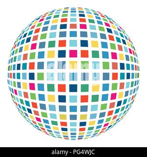 Colorful abstract mosaic sphere 3D vector background Stock Vector