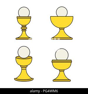 Outline Christian Chalice Icon isolated. Modern simple flat Christian symbol Vector illustration. Stock Vector