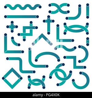 Set tube shapes for use in designs Stock Vector