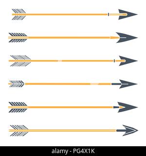 Arrows icons set. Hipster, tribal, indian, boho medieval style. Stock Vector