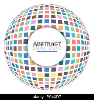 Abstract background with globes mosaic 3d vector illustration Stock Vector