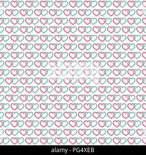 Hearts linked background. Seamless for your St Valentine designs. Vector illustration Stock Vector