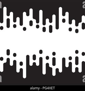 Vector Seamless Abstract Background. Black And White Irregular Rounded Lines Halftone Transition Pattern Stock Vector