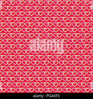 Hearts linked background. Seamless for your St Valentine designs. Vector illustration Stock Vector