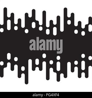 Vector Seamless Abstract Background. Black And White Irregular Rounded Lines Halftone Transition Pattern Stock Vector