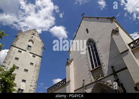 Frauentor (women´s gate) and Church of Our Lady, Ravensburg, Baden-Wuerttemberg, Germany Stock Photo