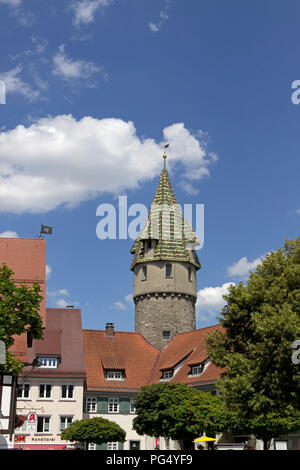 Gruener Turm (green tower), Ravensburg, Baden-Wuerttemberg, Germany Stock Photo