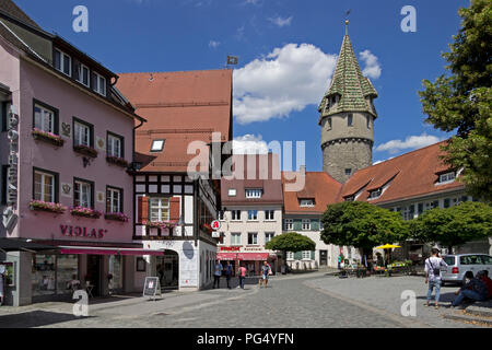 Gruener Turm (green tower), Ravensburg, Baden-Wuerttemberg, Germany Stock Photo