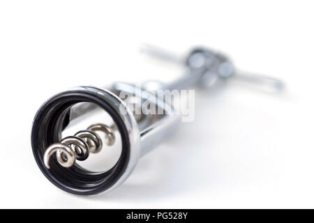 Wine bottle opener, kitchen utensil isolated on white background Stock Photo