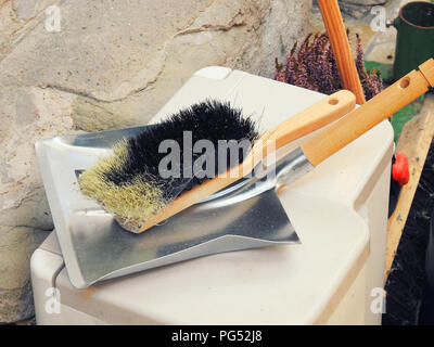 Broom and shovel Stock Photo