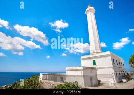 white lighthouse italy Santa Maria Leuca - Salento - Apulia Stock Photo