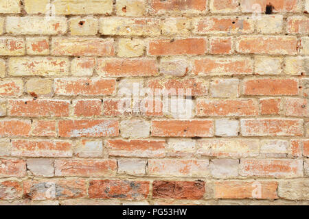 Detail of old brick wall, distressed and faded. Ideal for grunge background texture Stock Photo
