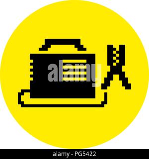 Battery for charging the battery flat pixel icon. Illustration EPS8 Stock Vector