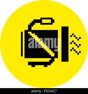 silhouette of a heat gun building equipment pixel icon. Illustration EPS8 Stock Vector