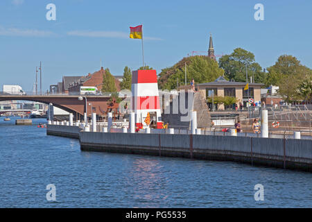 The Copenhagen Harbour Bath at Islands Brygge in the inner harbour of Copenhagen on a warm and  sunny summer day seen from the main harbour canal. Stock Photo