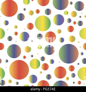 seamless background vector color circles. composition of geometric shapes, gradient motley circles, hallucinogenic balls Stock Vector