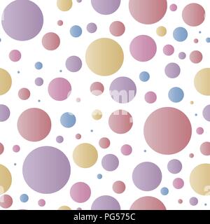 seamless background vector color circles. composition of geometric shapes, gradient circles in pastel colors, purple, lilac Stock Vector