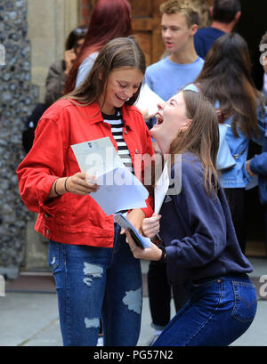 Students celebrate as they collect their GCSE results at Brighton ...