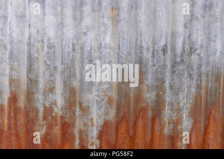 The rusty Zinc galvanised iron as a wall and fence. Background. Stock Photo