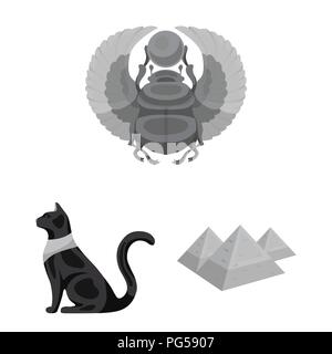 Ancient Egypt monochrome icons in set collection for design. The reign ...