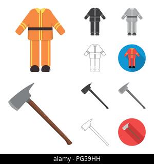 Fire Department cartoon,black,flat,monochrome,outline icons in set collection for design. Firefighters and equipment vector symbol stock  illustration Stock Vector