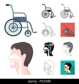 Medicine and treatment cartoon,black,flat,monochrome,outline icons in set collection for design. Medicine and equipment vector symbol stock illustrati Stock Vector