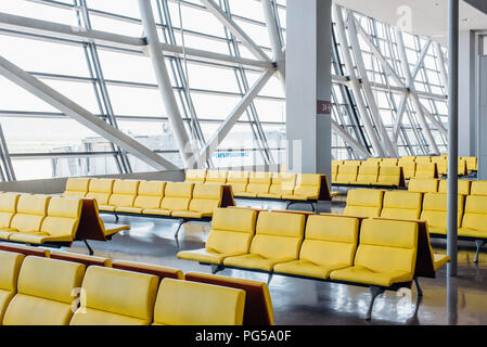 Interior of Kansai international airport terminal. Stock Photo