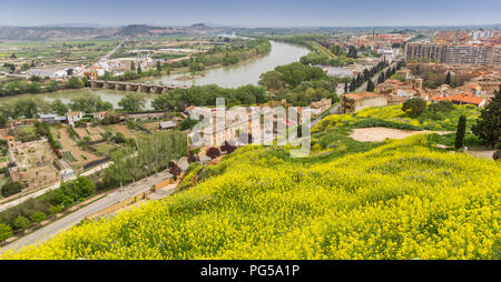 View over the Ebro river in Tudela, Spain Stock Photo
