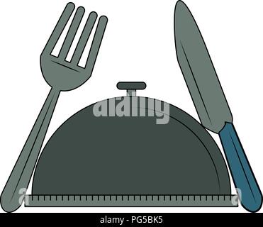 Restaurant dish dome Stock Vector