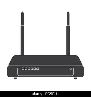 Router, single icon in black style.Router vector symbol stock illustration . Stock Vector