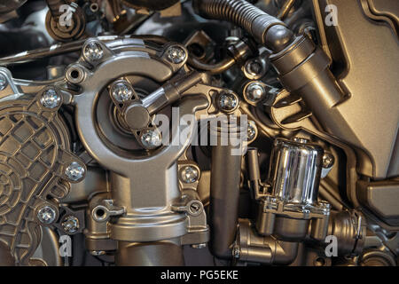 Modern car engine details Stock Photo