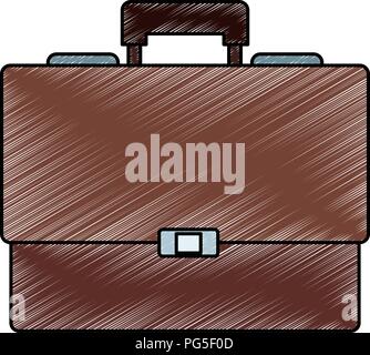 Business briefcase symbol scribble Stock Vector