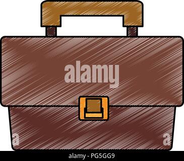 Business briefcase symbol scribble Stock Vector
