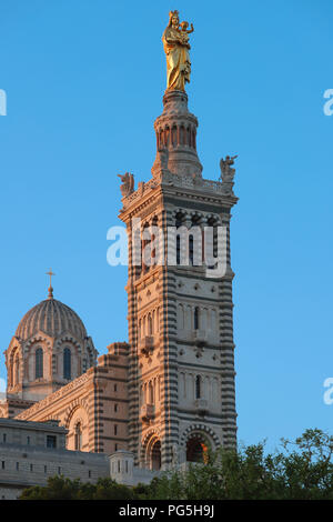 The historic church Notre Dame de la Garde of Marseille in South France . Stock Photo