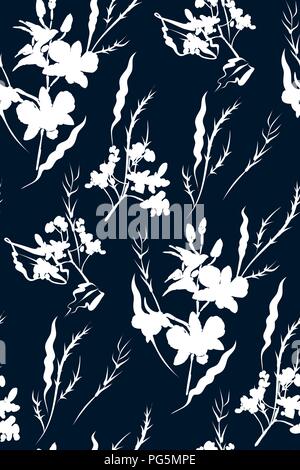 Floral seamless pattern with different flowers and leaves. Botanical illustration  hand painted. Textile print, fabric swatch, wrapping paper. Stock Vector