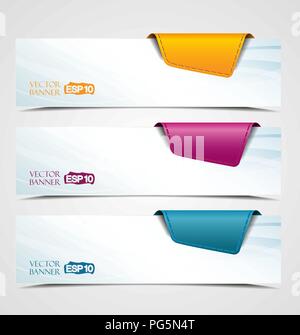 banner on the product description with a space for text Stock Vector