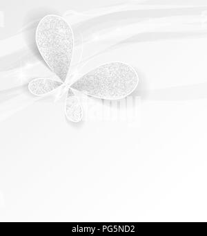 Modern background with a silver butterfly jewelry Stock Vector