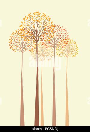 Vector Tree Autumn Background trees forest autumn vector illustration Stock Vector Image ...