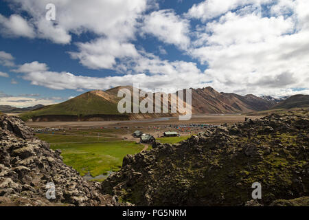 View on the Laugavegur trail in Iceland. Stock Photo