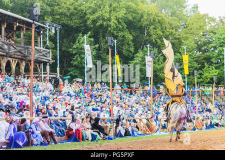 Medieval tournament with knights, performances, shows, food and drink typical of the area in Kaltenber, Germany. Stock Photo