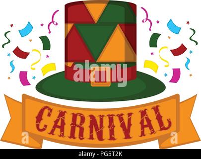 Carnival hat with party ornaments Stock Vector