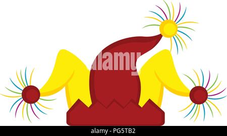 Colored harlequin hat icon Stock Vector