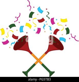 Pair of party trumpets icon Stock Vector